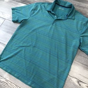 Nike Fit Dry Golf Polo, green/blue, size large